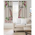 thumbnail image 2 of Easter Kitchen Curtains Spring Farmhouse Vintage Bunny Flower Leaf Beige Cafe Short Curtains for Bathroom Blackout Window Curtain Small Window Treatment Drapes for Bedroom Living Room 27.5"x39"x2, 2 of 9