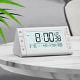 thumbnail image 1 of Reloj digital de escritorio, temporizador digital, multifunción, silencioso, moderno, despertador digital, reloj electrónico para niños, adultos, dormitorio, adolescentes Blanco, 1 of 8