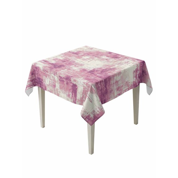 Pink Ombre Suqare Tablecloth - 60 x 60 Inch, Gradient Abstract Art Vintage Waterproof & StainResistant Tablecloth, Washable Oil-proof Table Cover for Dining/Party/Wedding/Camping/Buffet