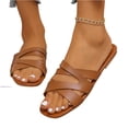 thumbnail image 3 of YOUYEDIAN Pantoufles pour Femmes d'Intérieur d'Été Chaussures de Mode Sandales Confortables Sandales d'Extérieur (Brun), 3 of 5