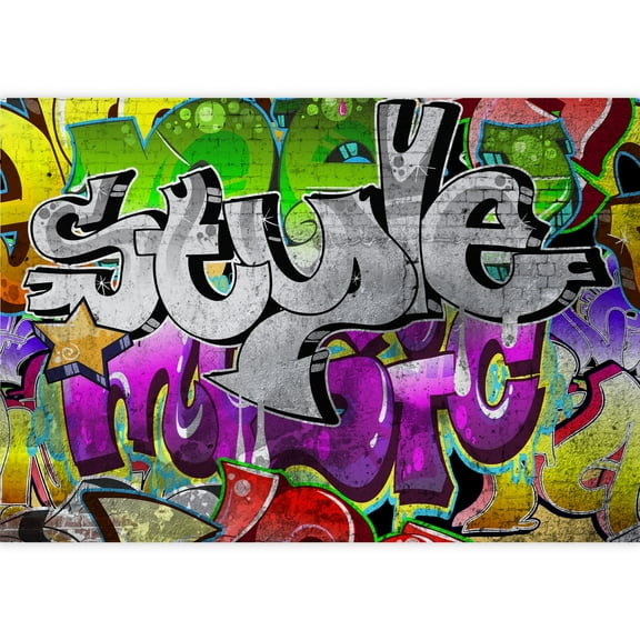 wall26 - Colorful Graffiti - Large Wall Mural, Removable Peel and Stick Wallpaper, Home Decor - 66x96 inches