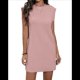 thumbnail image 1 of Vestido Corto de Verano para Mujer, Estilo Camiseta, Corta, Cuello Redondo, Informal, Holgado, Básico, Minivestido Rosa, Talla M, 1 of 7