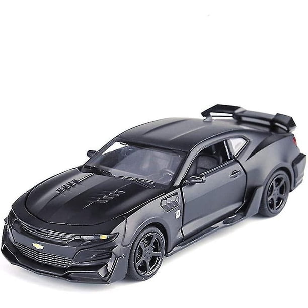 Juguetes de vehículos de fundición a presión, modelo de colección de automóviles a escala 1/32 de Fast & Furious Camaro con luz y sonido para niños y niñas de 3, 4, 5 y 6 años (negro)