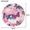 thumbnail image 6 of Pink Butterfly Flower Pattern Round Tablecloth 60"x60",Wrinkle Wipeable Table Cloth for Kitchen Dining Room Picnic Patio Party, 6 of 6