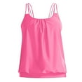 thumbnail image 7 of COMVALUE Women Tankini Swimsuit Tummy Control Blouson Bathing Suits Thin Swim Tank Top Only (Pink, S), 7 of 7