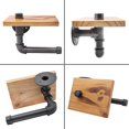 thumbnail image 4 of Industrial Wooden Shelves Iron Pipe Racks - Wrought Iron Wall Mounted Rack For Bathroom - Retro Style Toilet Paper Holder, 4 of 5