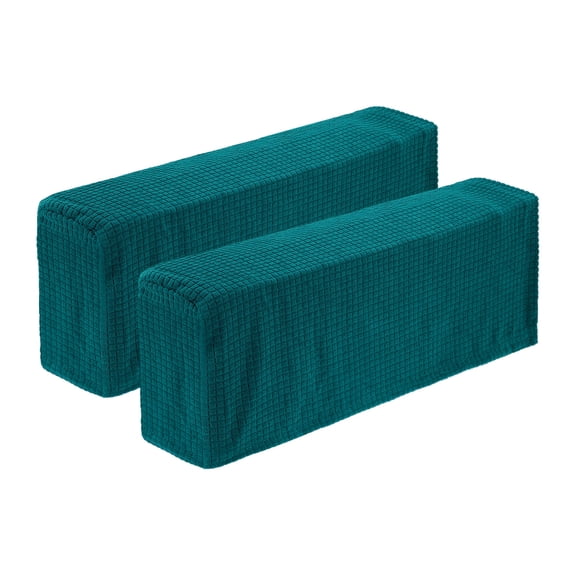 4 Pack Stretch Armrest Covers, Polyester Couch Armchair Cover Water Resistant, Dark Green