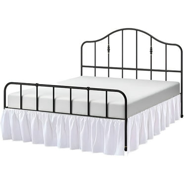 AUQ Ruffled Bed Skirt- Microfiber- White,Queen 16" Drop Split Corner Bed Skirt With Platform