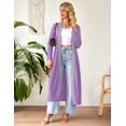 thumbnail image 4 of Ekouaer Women Zipper Robe Long Sleeve Loungewear Lightweight Housecoat Full Length Nightgown with Pockets, 4 of 5