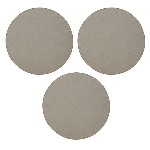 Furnish My Place Modern Indoor/Outdoor Commercial Solid Beige Rug, Modern Area Rug, Baby Nursery Mat, Pet-Friendly Home Carpet for Living Room, Playroom, Made in USA, 2' Round - Set of 3