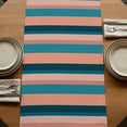 thumbnail image 5 of Table Runners 72 Inches Long Dress Scarves, Blue Pink Striped Farmhouse Kitchen/Dining Table Runner, Coffee Tablerunners, Farmhouse Stripe 18x72 Inch, 5 of 9