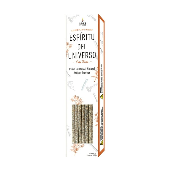 Palo Santo | Espiritu del Universo 10 Pack Hand Resin Rolled All Natural Incense Sticks | Space Clearing Negative Energy Smudging Meditation