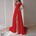 thumbnail image 1 of Generic 2025 Wrapped Chest Ruffled Red Black White Medium Waist Solid Color Temperament Commute Maxi Dress Evening Dress, 1 of 1