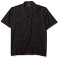 thumbnail image 1 of Ward St Men's Short Sleeve Cuban Guayabera, Black, XXX-Large, 1 of 4