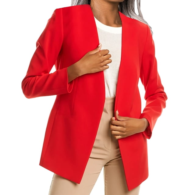 BYHONG Veste Cardigan à Manches Longues Mode Décontractée pour Femmes Rouge m