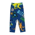 thumbnail image 4 of Disketp Dinosaur In Space Print Women'S Comfy Pajama Pants Casual Drawstring Palazzo Lounge Wide Leg Pants, 4 of 9
