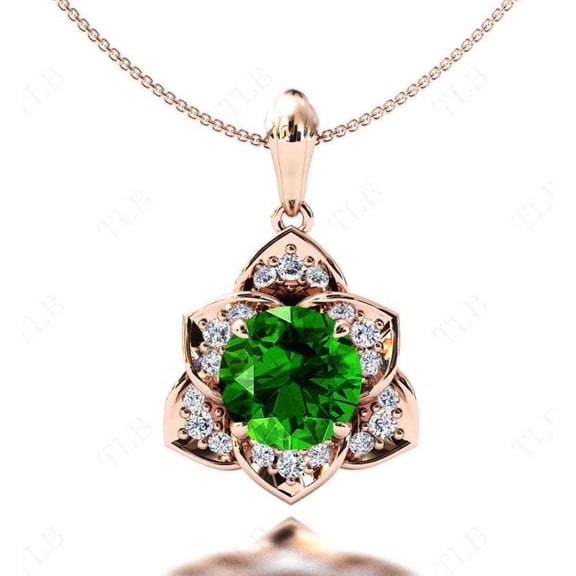 Tsavorite Necklace Pendant 4.42 Carat Sterling Silver, January Birthstone, Real Genuine Natural Green Garnet Jewelry