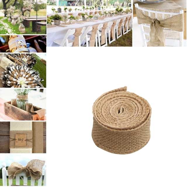 maskred 1 Roll Jute Ribbons Decorative Sewing Accessory Good-looking Clothes Ribbon for Gifts Party Holiday Table Decorations Wide4cm 1Set