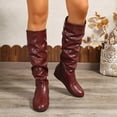 thumbnail image 2 of Womens Slouch Knee High Boots Casual Leather Winter Fall No Heel Over The Knee Tall Dress Boots for Ladies, 2 of 8