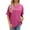 Hot Pink, variant on Giftesty Womens Tops Plus Size Womens Fashion Print Tops Short Sleeve Out Blouse Funny Round Neck T-Shirt Tops