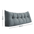 thumbnail image 2 of QISIWOLE Blue Dorm Twin Headboard Wedge Pillow, 23.6x15.7x5.9in Handmade Support Backrest Large Bolster Cushion with Two Large Side Pockets and Removable Cover, 2 of 7