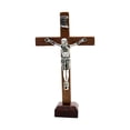 thumbnail image 5 of Wood Cross Crucifix jesus Statue Ornament for Shelf Decor Gifts Brown, 5 of 8