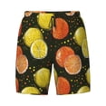 thumbnail image 4 of Lsque Mens Swim Trunks Orange Lemon Pattern - Bathing Suit Compression Liner - Beach Swim Shorts Swimwear - (S-3XL) - Stretch Quick Dry -X-Large, 4 of 9