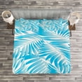 thumbnail image 3 of Ambesonne Tropical Quilted Bedspread Set 3 Pcs, Exotic Miami Palms, King Size, Turquoise Aqua Blue, 3 of 3