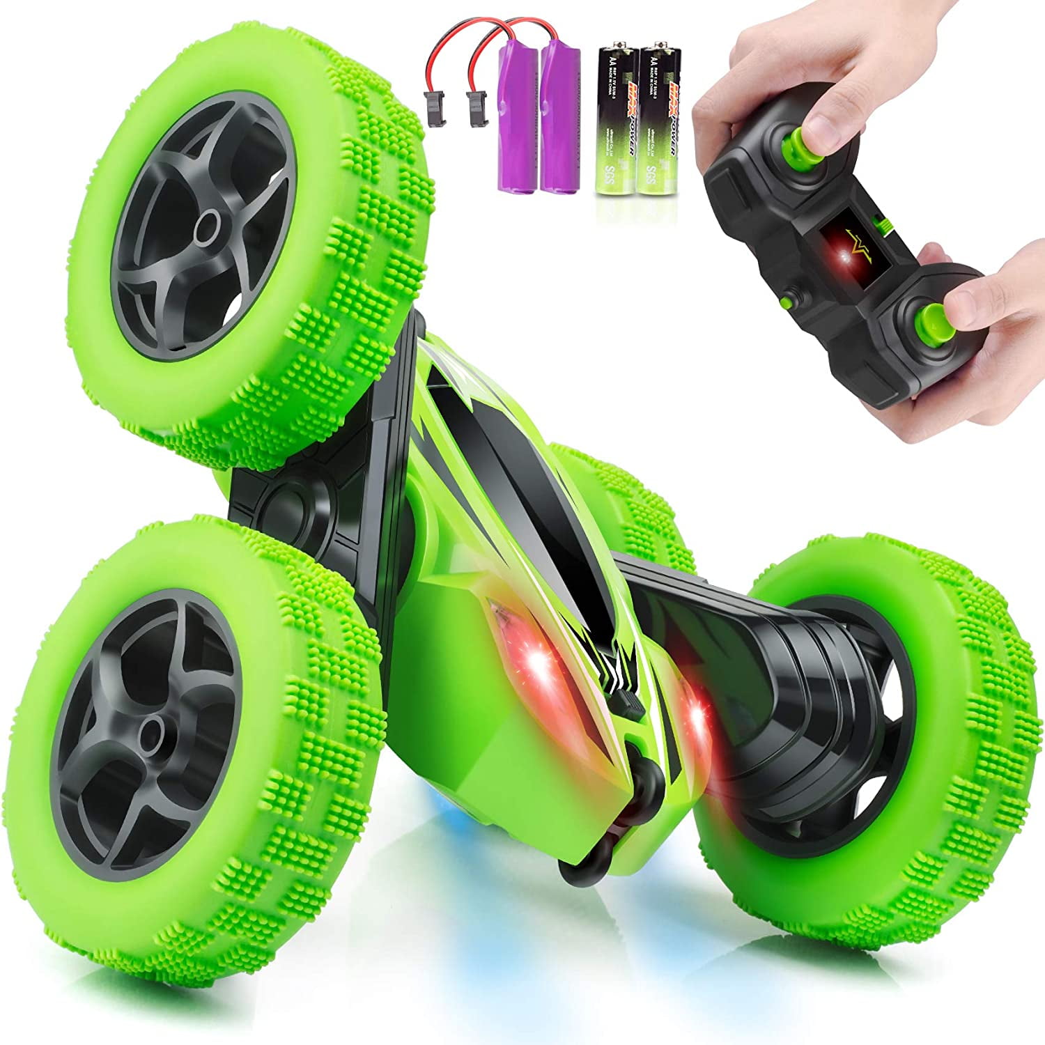 RC Cars Stunt Car Toy Remote Control Car 4WD 2.4Ghz Double Sided 360° Rotat... 
