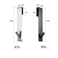 thumbnail image 5 of Paquete de 2 ganchos para puerta de ducha, color negro, para puerta de vidrio de 7 "de largo, ganchos para puerta de baño de vidrio sin marco, ganchos para toallas de acero inoxidable JM, 5 of 5