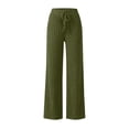 thumbnail image 5 of Gytharion Ribble Knitted Lounge Pants for Women Soft Comfy Slacks with Pockets Solid Casual Drawstring High Waisted Straight Leg Trousers, 5 of 8