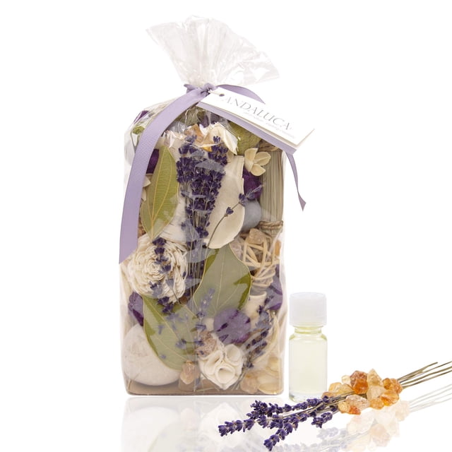 Potpourri ANDALUCA Amber Lavanda, bolsa de 600 ml con vial de fragancia
