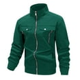 thumbnail image 1 of Men's Baseball Style Work Jacket with Ribbed Cuffs, Windproof and Lightweight for Sports and Leisure, Features Zipper Closure for Easy Wear, 1 of 8