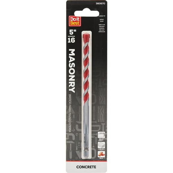 Do it Best 5/16 In. x 6 In. Impact Ready Carbide Masonry Drill Bit QJDIB-MB-008