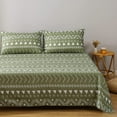 thumbnail image 6 of Boho Aztec Sheet Set Twin Size,Bohemian Geometric Stripe Bedding Sets for Kids Teens Adults, Simple Bed Sheet Set Soft Microfiber Sheet Set 3 Piece for Bedroom Sage Green, 6 of 8