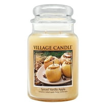Village Candle Spiced Vanilla Apple Scented Candle, Large 21.25 oz Apothecary Jar