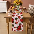 thumbnail image 2 of Pink Strawberry Table Runner 72 Inches, Spring Floral Watercolor Summer Botanical Bed Runner Dresser Scarves Tabletop for Indoor Outdoor Parties/Ceremony/Banquet, 13" x 72", 2 of 8