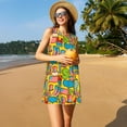 thumbnail image 3 of Naloa America Symbols Print Women's Summer Spring Casual Beach Sundress,Vacation Sleeveless Tank Crewneck Loose Dresses, 3 of 7