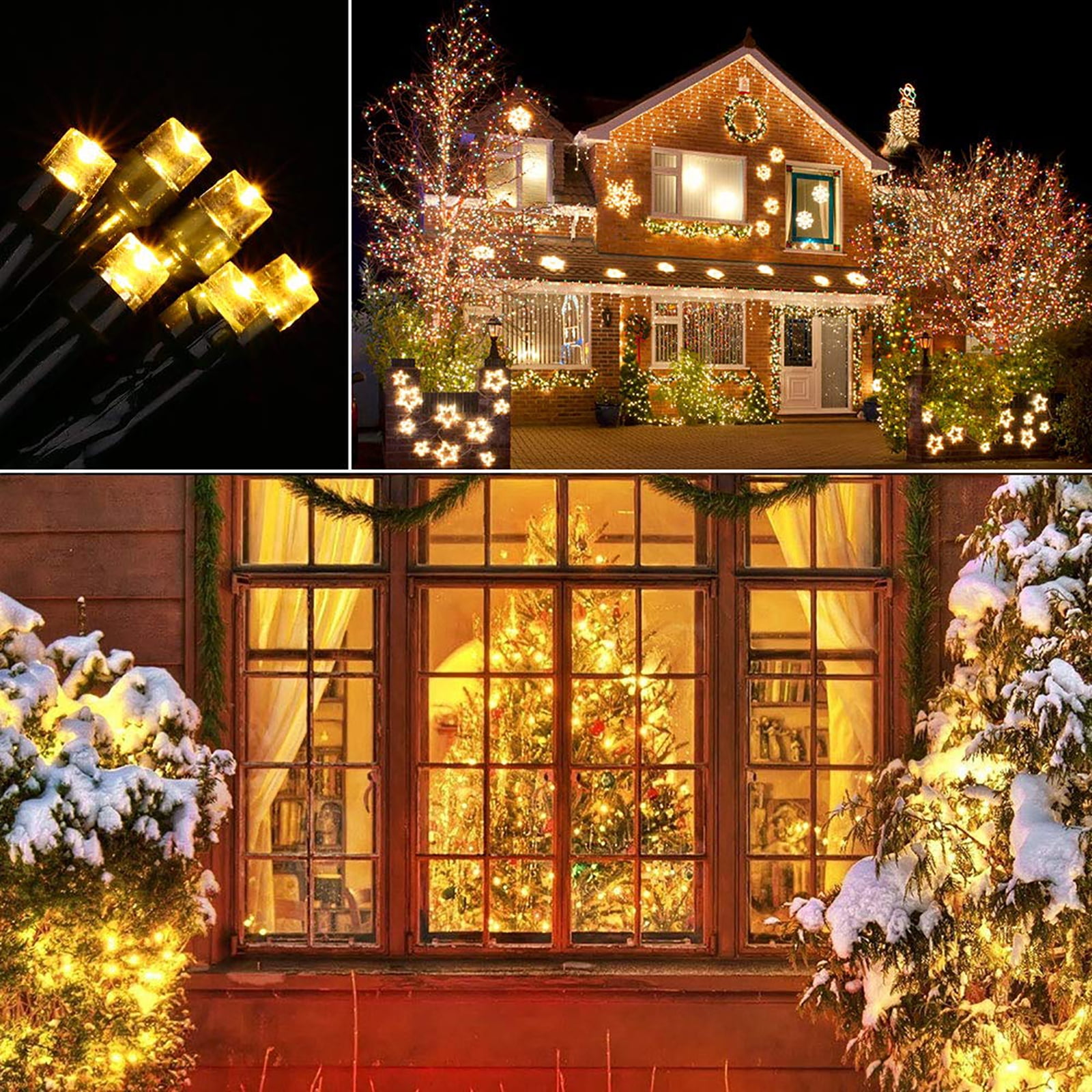 Toodour Solar String Lights Outdoor, 2 Pack Total 144ft 400 LED Waterproof Solar Powered Christmas Lights with 8 Modes for Garden Party Wedding Xmas Tree Decor, Warm White