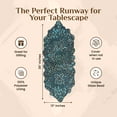 thumbnail image 7 of 36x13-in Handmade Floral Decorative Glass Beaded Table Runner for Tabletop Decor - Blue & Aqua, 7 of 7