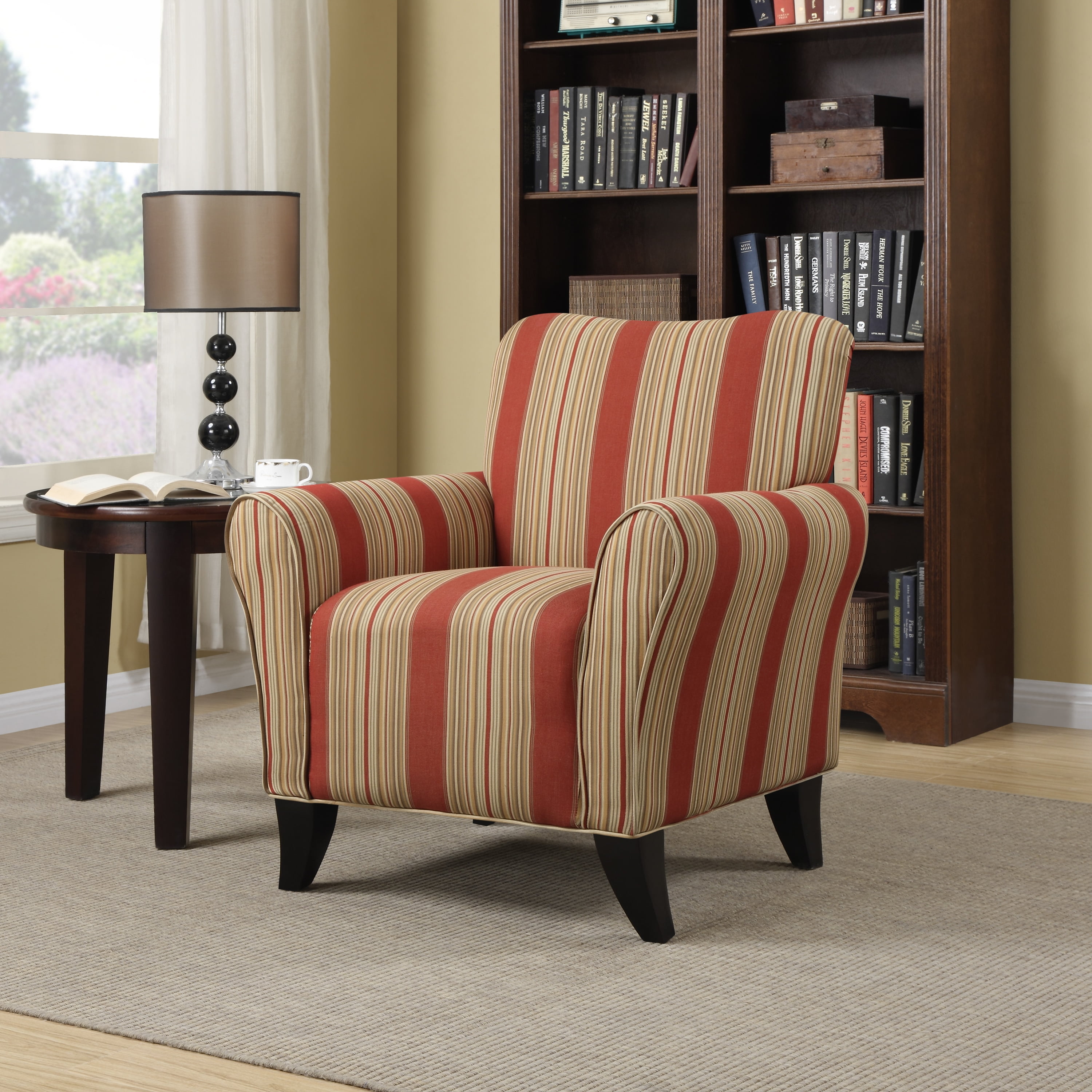 Handy Living Clay Alder Home Alvord Red Stripe Curved Back Arm Chair Handy Living Clay Alder Home Alvord Red Stripe Curved Back Arm Chair Walmart Com