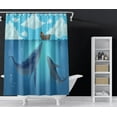 thumbnail image 2 of EpicGadget Whales in the Ocean Shower Curtain Set with Hooks Rings, Bathroom Accessories Waterproof Polyester Shower Curtain for Bathroom Home Decor, 72 x 72 inches Long, 2 of 7