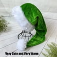 thumbnail image 6 of Green Santa Hat - Adults Deluxe Green And White Xmas Christmas Hat, 6 of 7