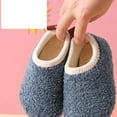 thumbnail image 4 of Miluxas Kids Winter Indoor Fleece Household Shoes Toddler Boys Girls House Anti Slip Slippers Warm Socks Shoes for Baby Blue 26, 4 of 6