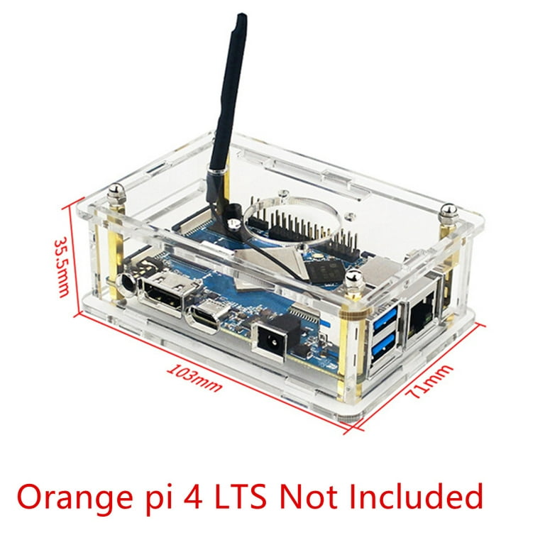 DIY Acrylic Transparent Protective Case with Heat Cooling Fan for Orange pi  LTS