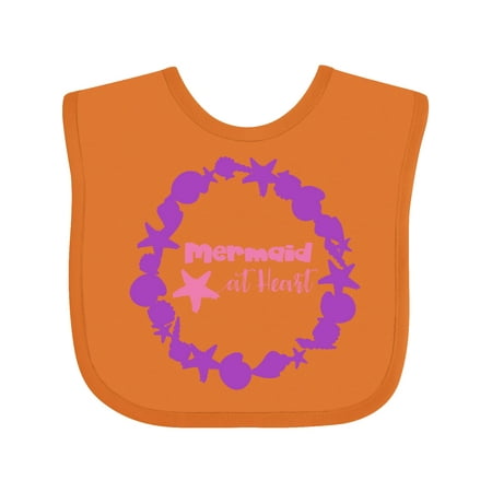 

Inktastic Mermaid at Heart Starfish Seashells Shells Gift Baby Girl Bib