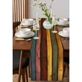 thumbnail image 4 of Colorful Vintage Table Runner Cotton Linen 108 Inch Holiday Dresser Scarves, Vintage Wooden Farmhouse Tablerunner for Kitchen Coffee Dining Bedroom Home Living Room Dinner Scarf Décor 13''x108'', 4 of 9