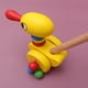 thumbnail image 4 of EeaseMX Carrito de bebé de dibujos animados, andador de madera, carrito de empuje (pato con boca puntiaguda), 4 of 8