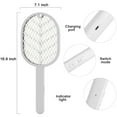 thumbnail image 3 of Gustave Electric Fly Swatter Bug Zapper Racket USB Rechargeable 2 in 1 Handheld 2700V Powerful Mosquito Killer Insect Trap Lamp for Indoor Outdoor "Green", 3 of 8