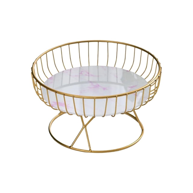 Tazón de frutas Macarena Soporte decorativo de un solo nivel blanco rosa
